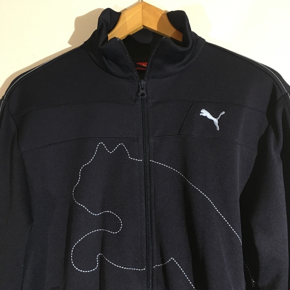 Puma Full Zip Navy Blue Outline Jacket Small